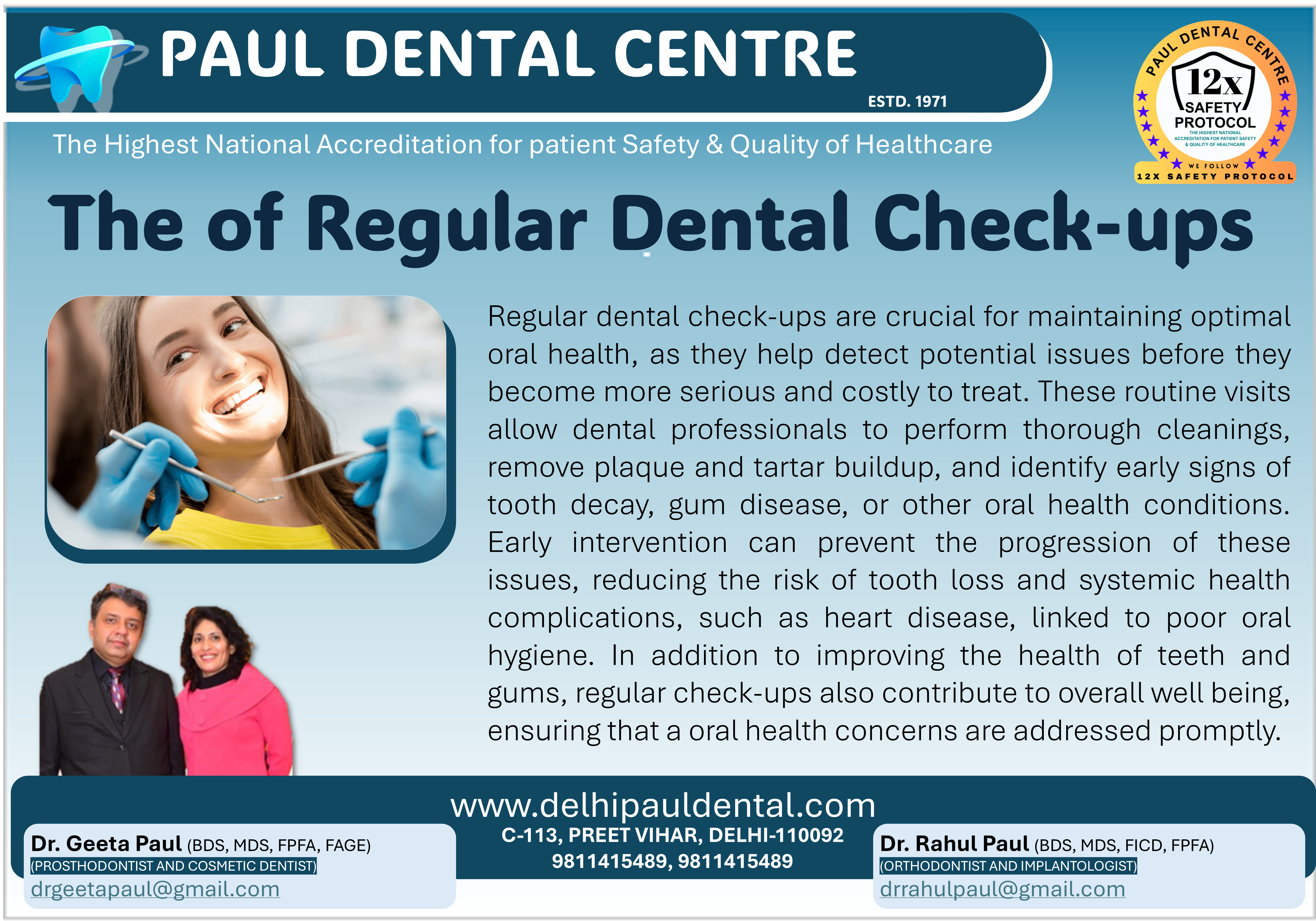 Regular Dental Check-ups – Paul Dental Center